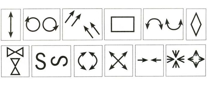 Figures for performing vision rehabilitation exercises in presbyopia